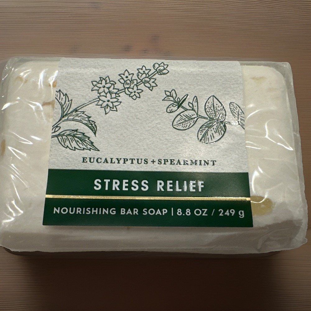 Bath & Body Works Stress Relief Eucalyptus Spearmint Nourishing Bar Soap NEW